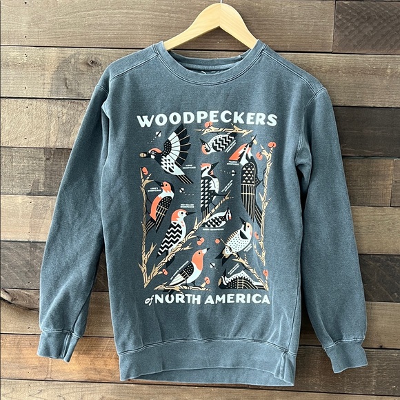Bird Collective Unisex Woodpeckers of North America Sweatshirt Size Small - Picture 2 of 6